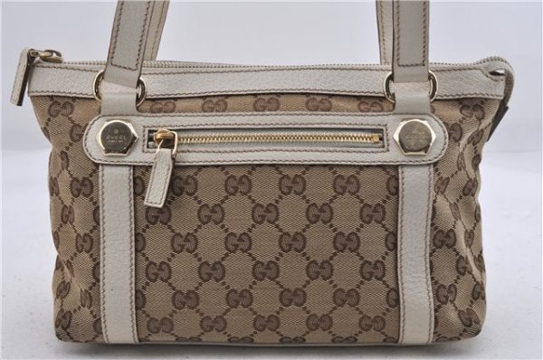 Authentic GUCCI Shoulder Hand Bag GG Canvas Leather 152458 Brown White 5626D Supply