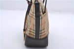 Authentic BURBERRY Nova Check Canvas Leather Hand Bag Purse Brown Beige 3128D Cheap