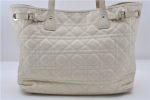 Auth Christian Dior Panarea Cannage Shoulder Tote Bag PVC Leather Ivory 7571C For Cheap