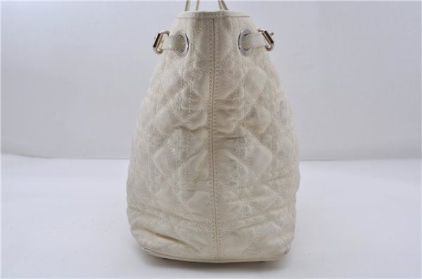 Auth Christian Dior Panarea Cannage Shoulder Tote Bag PVC Leather Ivory 7571C For Cheap