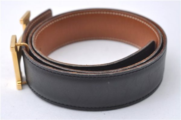 Auth HERMES Constance Ladies Leather Belt Size 68cm 26.8  Black Brown Box 3136D Online Hot Sale