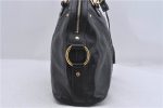 Authentic YVES SAINT LAURENT Shoulder Hand Bag Leather Black 5176D Cheap