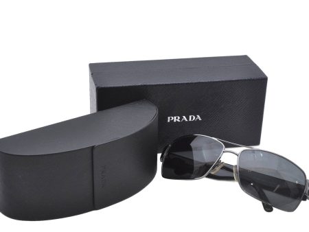 Authentic PRADA Sunglasses Titanium Plastic SPR660 Black Silver Box 3374D Cheap