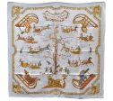 Auth HERMES Carre 90 Scarf  Traineaux et glifsades  Silk Light Blue Box 3357D Cheap