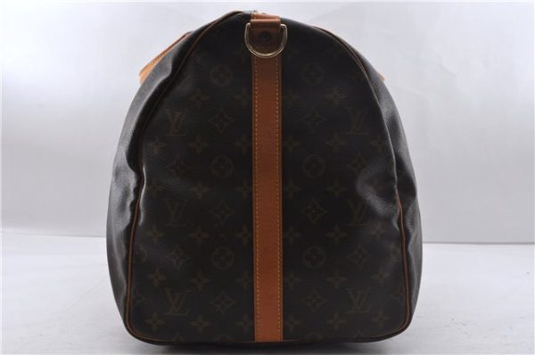 Auth Louis Vuitton Monogram Keepall Bandouliere 55 Boston Bag M41414 LV 2779D Cheap