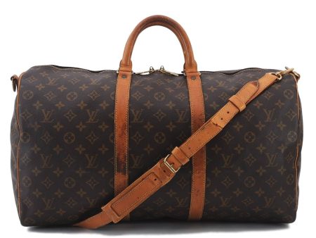 Auth LOUIS VUITTON Monogram Keepall Bandouliere 50 Boston Bag M41416 LV 8229C Cheap