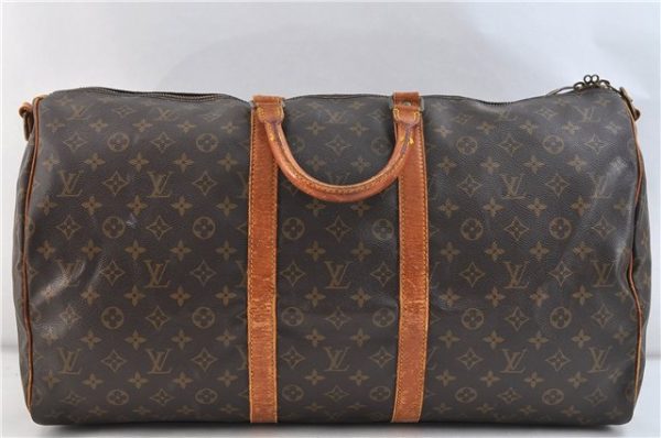 Auth LOUIS VUITTON Monogram Keepall Bandouliere 55 Boston Bag M41414 LV 8299C Sale