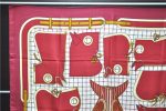 Authentic HERMES Carre 90 Scarf  Camails  Silk Bordeaux Red 5424D Fashion