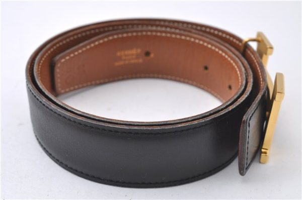 Auth HERMES Constance Ladies Leather Belt Size 68cm 26.8  Black Brown Box 3136D Online Hot Sale