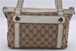 Authentic GUCCI Shoulder Hand Bag GG Canvas Leather 152458 Brown White 5626D Supply