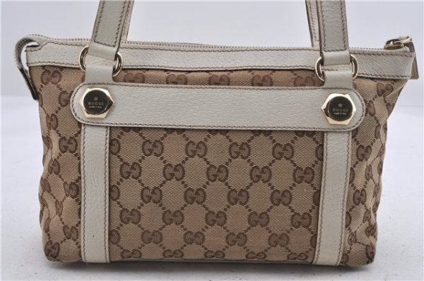 Authentic GUCCI Shoulder Hand Bag GG Canvas Leather 152458 Brown White 5626D Supply