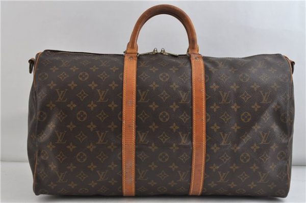 Auth Louis Vuitton Monogram Keepall Bandouliere 50 Boston Bag M41416 LV 2607D Online Sale