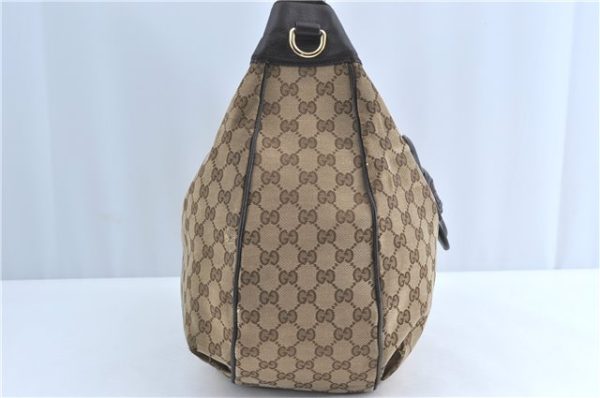 GUCCI Web Sherry Line Shoulder Hand Bag GG Canvas Leather 296851 Brown J0490 on Sale