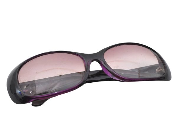 Authentic CHANEL Sunglasses Rhinestone CoCo Mark CC Logos 6026B Purple 5908B Sale