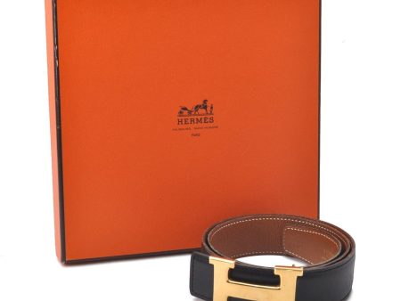 Auth HERMES Constance Ladies Leather Belt Size 68cm 26.8  Black Brown Box 3136D Online Hot Sale