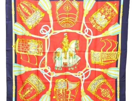 Authentic HERMES Carre 90 Scarf  LES MUSEROLLES  Silk Navy 5442D Hot on Sale