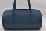 Authentic Louis Vuitton Epi Soufflot Hand Bag Blue M52225 LV 3162D Cheap