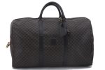 Auth CELINE Macadam Blason Pattern Travel Boston Bag PVC Leather Black 3475D Sale