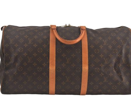 Authentic Louis Vuitton Monogram Keepall 55 Travel Boston Bag M41424 LV 5460D For Cheap