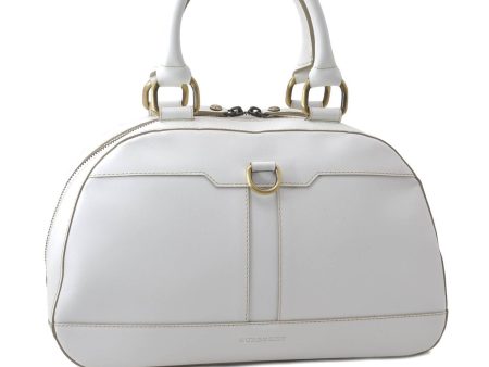 Authentic BURBERRY Vintage Leather Shoulder Hand Bag White 2940D Supply