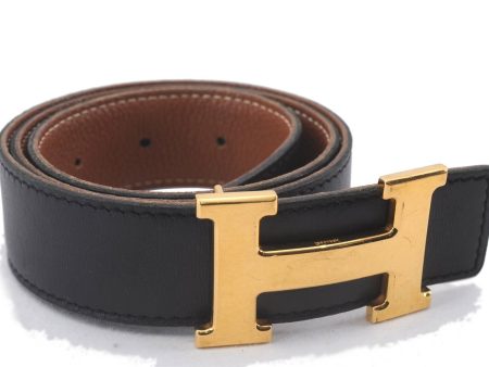 Authentic HERMES Constance Ladies Leather Belt Size 70cm 27.6  Black Brown 3138D Supply