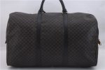 Auth CELINE Macadam Blason Pattern Travel Boston Bag PVC Leather Black 3475D Sale