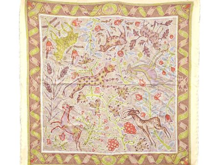 Authentic HERMES Petit Carre 40 Scarf Handkerchief  PAVEMENT  Silk Ivory 3005D Online Sale