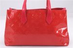 Authentic Louis Vuitton Vernis Wilshire PM Hand Bag Red Pink Bi-Color LV 3208D on Sale