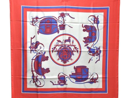 Authentic HERMES Carre 90 Scarf  EX LIBRIS  Silk Red 8210C Discount