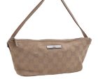 Authentic GUCCI Hand Bag Pouch Purse GG Canvas Leather 07198 Beige 5625D Online Hot Sale