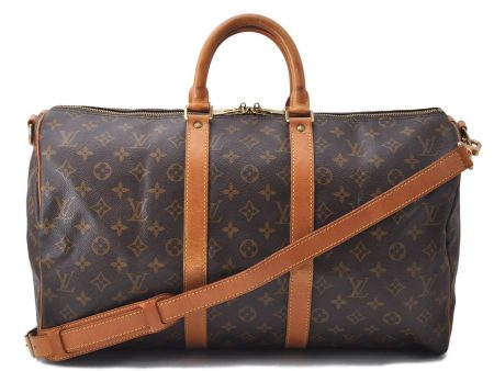 Auth Louis Vuitton Monogram Keepall Bandouliere 45 Boston Bag M41418 LV 2893D Supply