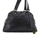 Authentic YVES SAINT LAURENT Shoulder Hand Bag Leather Black 5176D Cheap