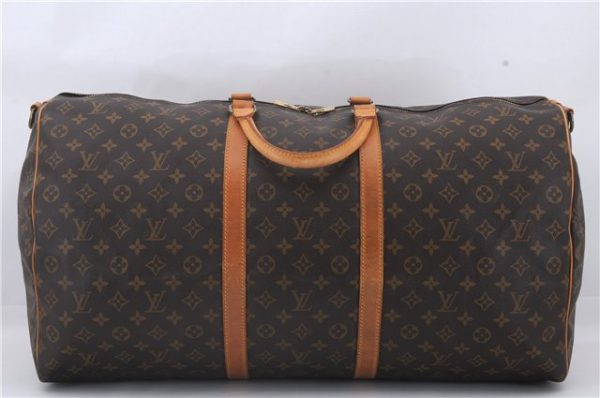 Auth Louis Vuitton Monogram Keepall Bandouliere 60 Boston Bag M41412 LV 2881D Fashion