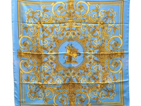 Authentic HERMES Carre 90 Scarf  LES TUILERIES  Silk Light Blue 2983D Fashion