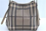 Auth BURBERRY Nova Check Vintage Shoulder Hand Bag PVC Leather Brown Beige H8797 on Sale