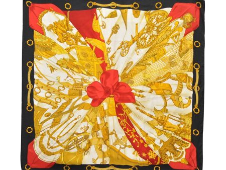 Authentic HERMES Carre 90 Scarf  SOLEIL DE SOIE  Silk Black 3148D Online now