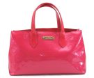 Authentic Louis Vuitton Vernis Wilshire PM Hand Bag Red Pink Bi-Color LV 3208D on Sale