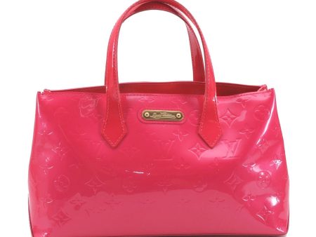 Authentic Louis Vuitton Vernis Wilshire PM Hand Bag Red Pink Bi-Color LV 3208D on Sale