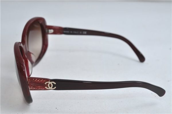 Authentic CHANEL Sunglasses Check Design CoCo Mark Plastic 5176-A Red 3020D Fashion