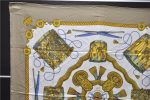 Authentic HERMES Carre 90 Scarf  LES TAMBOURS  Silk Beige 3078D Discount