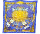 Authentic HERMES Carre 90 Scarf  CARPE DIEM  Silk Blue Box 3007D Cheap