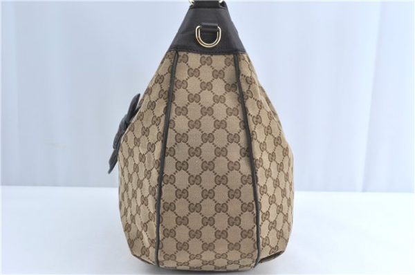 GUCCI Web Sherry Line Shoulder Hand Bag GG Canvas Leather 296851 Brown J0490 on Sale