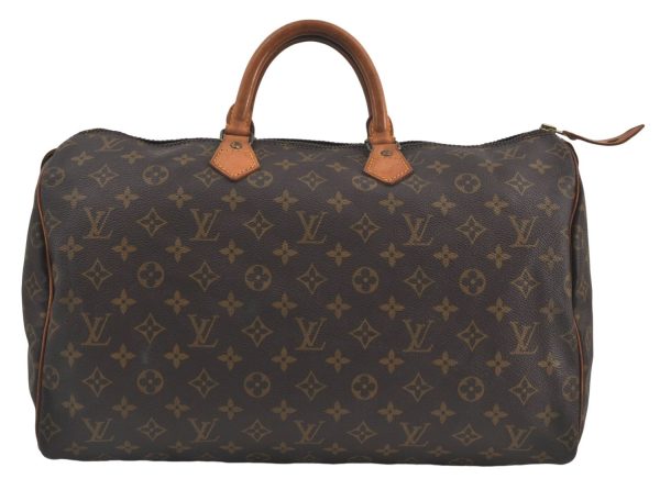 Authentic Louis Vuitton Monogram Speedy 40 Hand Boston Bag M41522 LV 5545D Online now