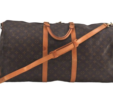 Auth Louis Vuitton Monogram Keepall Bandouliere 60 Boston Bag M41412 LV 5543D Sale