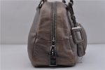 Authentic PRADA Vit Daino Leather Shoulder Bag Purse BL0557 Gray 6189C Fashion