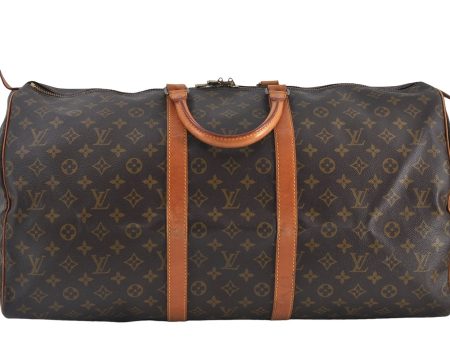 Authentic Louis Vuitton Monogram Keepall 55 Travel Boston Bag M41424 LV 5554D For Cheap