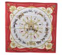 Authentic HERMES Carre 90 Scarf  Buckingham Palace  Silk Red 3087D Hot on Sale