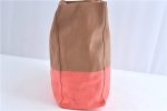 Auth CELINE Horizontal Cabas Bicolor Shoulder Tote Bag Leather Pink Brown 0396D Sale