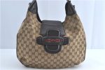 GUCCI Web Sherry Line Shoulder Hand Bag GG Canvas Leather 296851 Brown J0490 on Sale