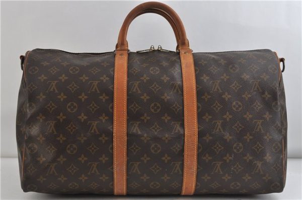 Auth Louis Vuitton Monogram Keepall Bandouliere 50 Boston Bag M41416 LV 2607D Online Sale